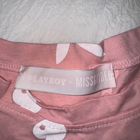 Missguided Playboy Bunny Logo Pink Graphic Oversized T-Shirt - Picture 3 of 3